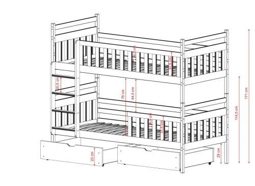 MONIKA 90x200 bomull våningssäng Lano Möbler