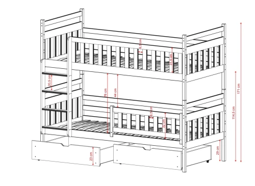 MONIKA 80x200 bomull våningssäng Lano Möbler