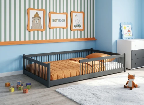 JUNIOR 120x200 grafitgrå Enkeltsäng för barn Lano Möbler