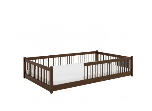 JUNIOR 120x200 mörkchoklad enkelsäng för barn Lano Möbler