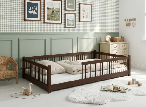 JUNIOR 120x200 mörkchoklad enkelsäng för barn Lano Möbler