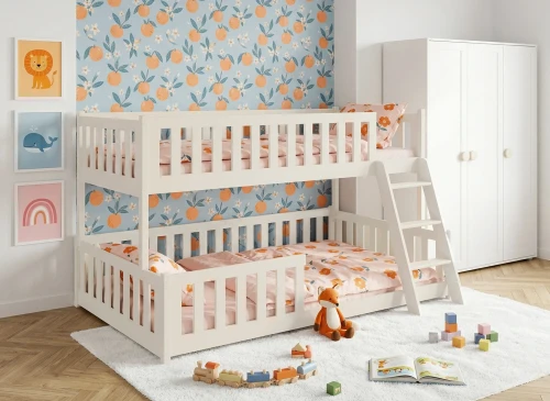 NICE 90x200/120x200 cotton bunk bed with wider deck Lano Meble