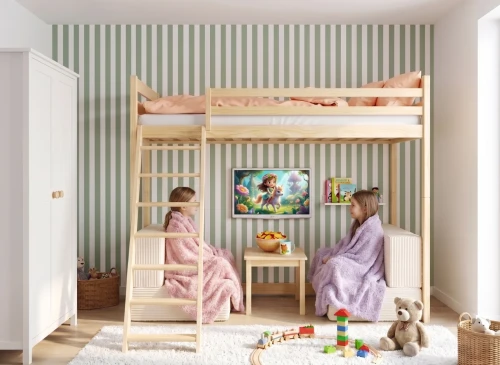 SOFENA 90X200 furu loftsäng med modulsoffa tyg beige Poso 38 Lano Möbler