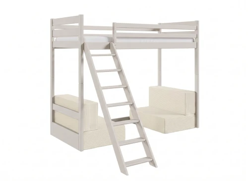 SOFENA 90X200 kashmir loftsäng med modulsoffa tyg beige Poso 38 Lano Möbler