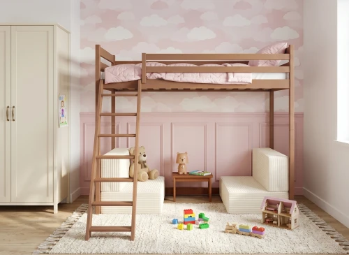 SOFENA 90X200 kanel loftsäng med modulsoffa tyg beige Poso 38 Lano Möbler