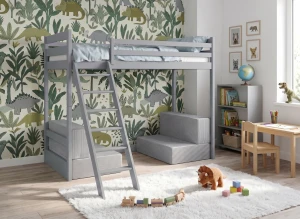 SOFENA 90X200 askgrå Etagebed med modulsoffa sofa tyg grå zoom 15 sage Lano Møbler