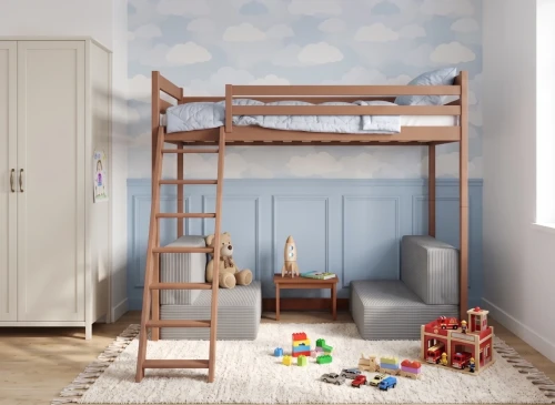 SOFENA 90X200 kanel loftsäng med modulsoffa tyg grå zoom 15 sage Lano Møbler