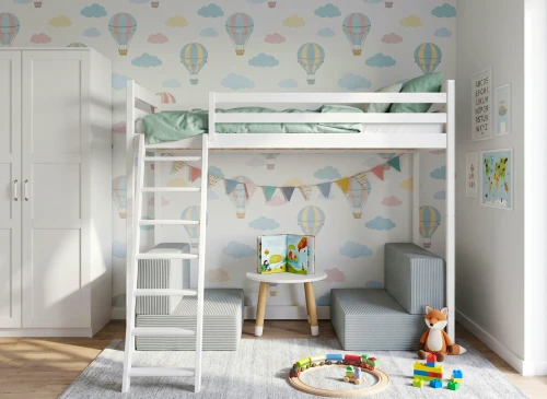SOFENA 90X200 vit loftsäng med modulsoffa tyg grå zoom 15 sage Lano Møbler