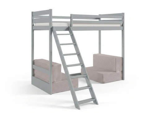 SOFENA 90X200 askgrå Etagebed med modulsoffa sofa tyg ljusgrå dove 19 Lano Møbler