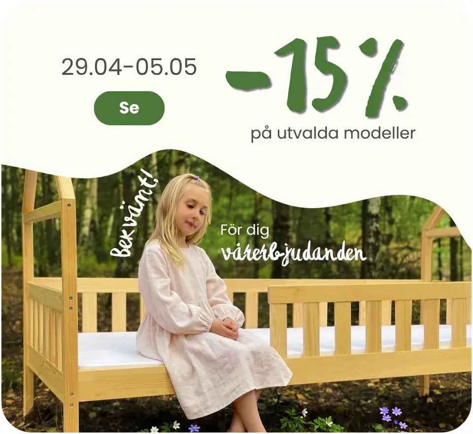 15 % rabatt på utvalda sängar från 29 april till 5 maj